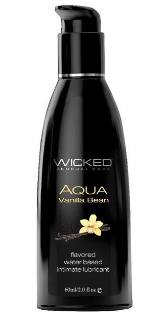 Лубрикант с ароматом ванильных бобов Wicked Aqua Vanilla Bean - 60 мл. - Wicked - купить с доставкой в Ростове-на-Дону