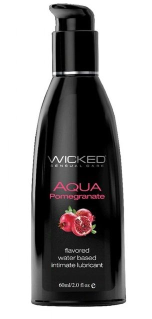 Лубрикант с ароматом граната Wicked Aqua Pomegranate - 60 мл. - Wicked - купить с доставкой в Ростове-на-Дону