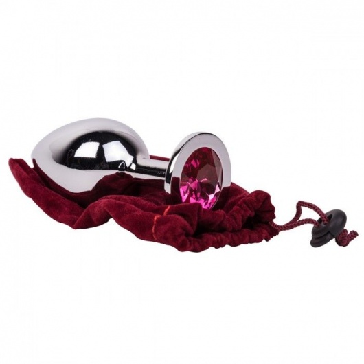Большой стальной плаг с розовым кристаллом Pink Bubble Gum - 9,5 см. - Erotic Fantasy - купить с доставкой в Ростове-на-Дону