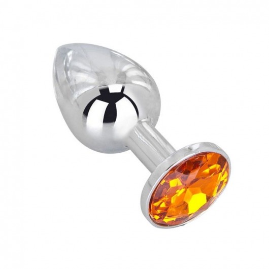 Мини-плаг из стали с оранжевым кристаллом Juicy Orange - 6,5 см. - Erotic Fantasy - купить с доставкой в Ростове-на-Дону