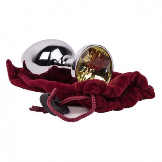 Мини-плаг из стали с желтым кристаллом Sweet Lemon - 6,5 см. - Erotic Fantasy - купить с доставкой в Ростове-на-Дону