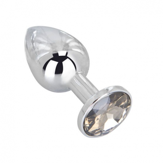 Мини-плаг из стали с серым кристаллом Silver Rain - 6,5 см. - Erotic Fantasy - купить с доставкой в Ростове-на-Дону