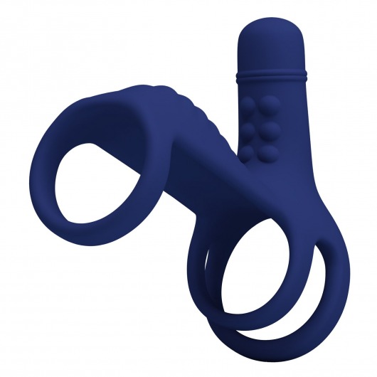 Синяя вибронасадка на пенис Vibrating Penis Sling - Baile - в Ростове-на-Дону купить с доставкой