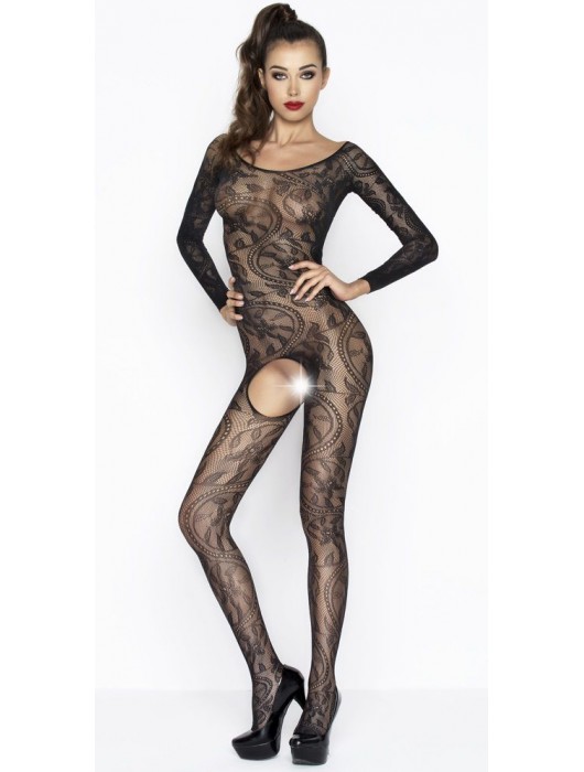 Роскошный комбинезон с длинными рукавами и цветочным узором - Passion купить с доставкой
