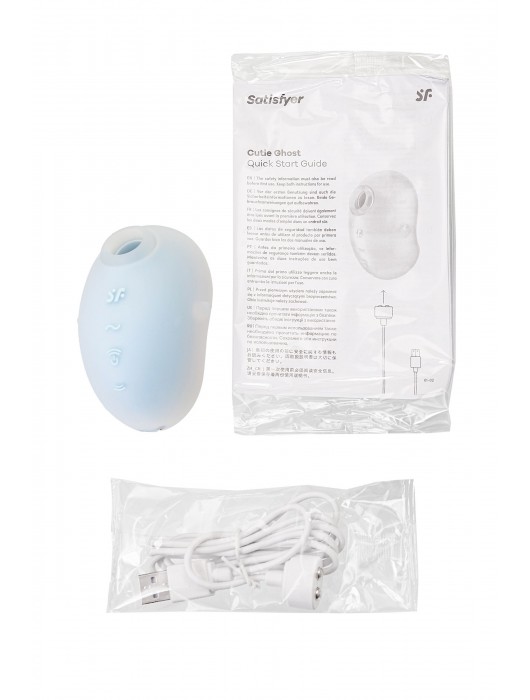 Голубой вакуум-волновой стимулятор клитора с вибрацией Cutie Ghost - Satisfyer