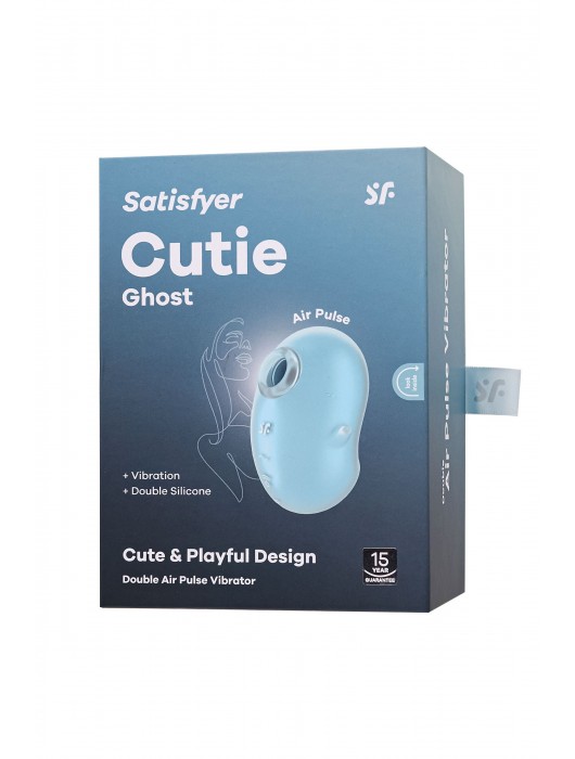 Голубой вакуум-волновой стимулятор клитора с вибрацией Cutie Ghost - Satisfyer