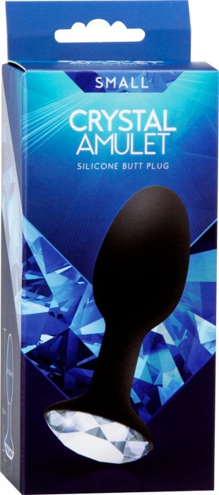 Чёрная анальная пробка с кристаллом в основании - 10,5 см. - Seven Creations - купить с доставкой в Ростове-на-Дону