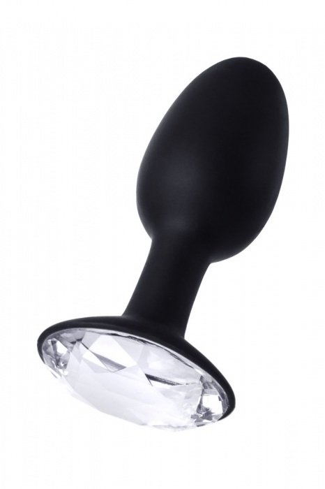 Чёрная анальная пробка с кристаллом в основании - 10,5 см. - Seven Creations - купить с доставкой в Ростове-на-Дону