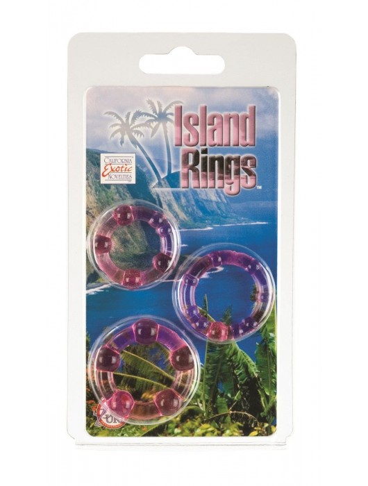 Набор из трех розовых колец разного размера Island Rings - California Exotic Novelties - в Ростове-на-Дону купить с доставкой
