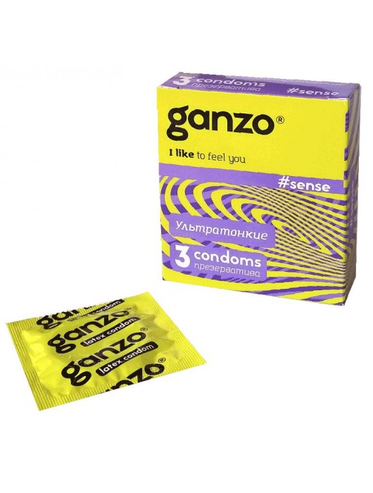 Тонкие презервативы для большей чувствительности Ganzo Sence - 3 шт. - Ganzo - купить с доставкой в Ростове-на-Дону