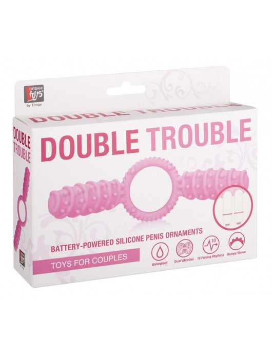 Розовое эрекционное виброкольцо с двумя лепестками - Dream Toys - в Ростове-на-Дону купить с доставкой