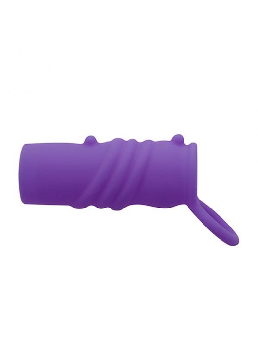 Фиолетовая насадка-эректор NEON SENSATION RIBBED SLEEVE - Dream Toys - в Ростове-на-Дону купить с доставкой