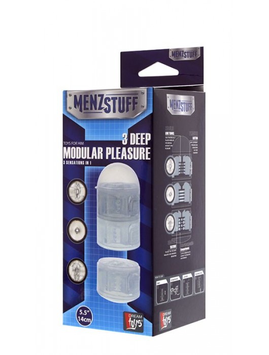 Прозрачный модульный мастурбатор MENZSTUFF 3 DEEP MODULAR PLEASURES - Dream Toys - в Ростове-на-Дону купить с доставкой