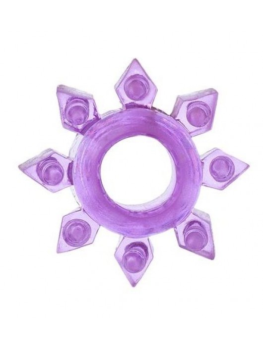Фиолетовое гелевое эрекционное кольцо-звезда - Toyfa Basic - в Ростове-на-Дону купить с доставкой