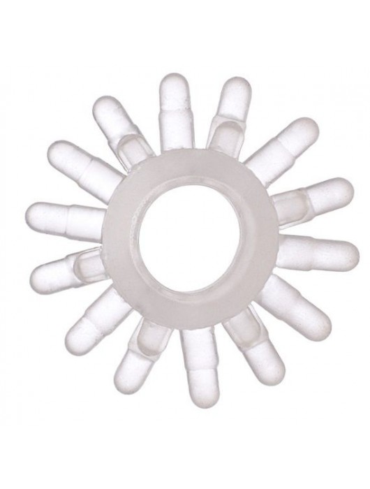 Прозрачное гелевое эрекционное кольцо с шипиками - Toyfa Basic - в Ростове-на-Дону купить с доставкой