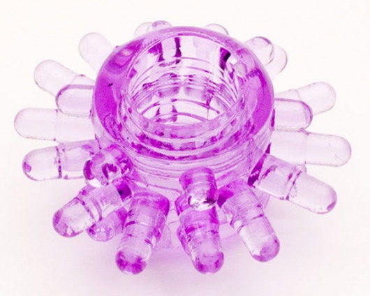 Фиолетовое гелевое эрекционное кольцо с шипиками - Toyfa Basic - в Ростове-на-Дону купить с доставкой