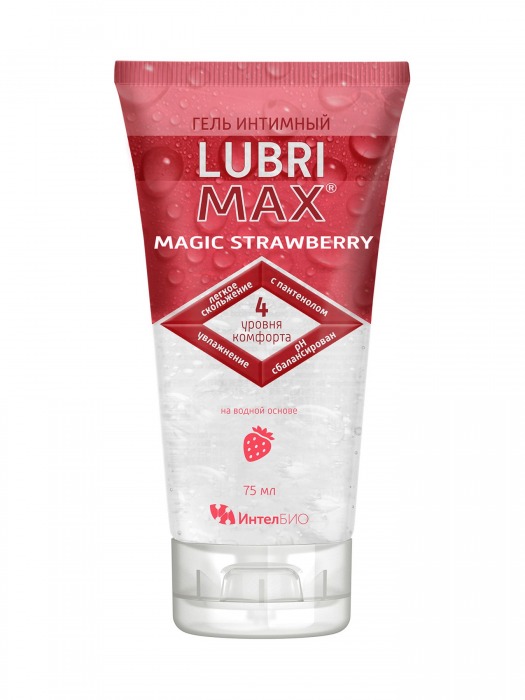 Интимный гель-смазка на водной основе Lubrimax Magic Strawberry - 75 мл. - ИнтелБИО - купить с доставкой в Ростове-на-Дону