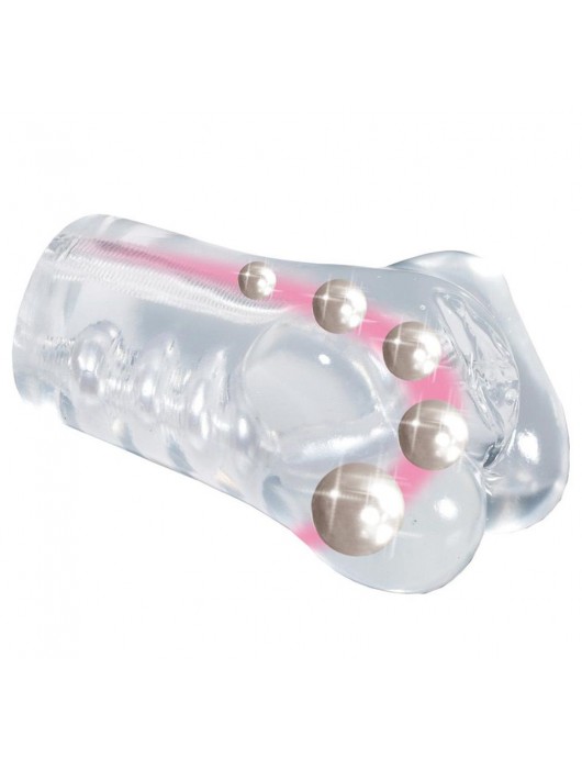 Прозрачный мастурбатор-вагина со стимулирующими бусинами PARISIAN PASSION WITH 5 PEARLS - NMC - в Ростове-на-Дону купить с доставкой