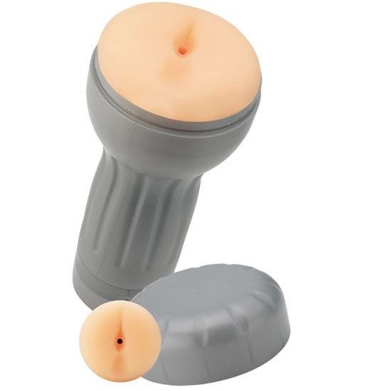 Мастурбатор-анус в серой колбе Handy Humper Silky Anus с вибрацией - NMC - в Ростове-на-Дону купить с доставкой