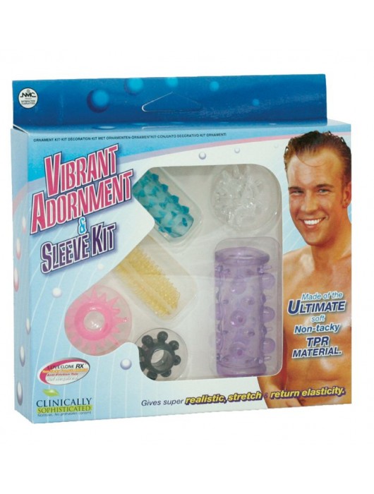 Набор насадок и эрекционных колец VIBRANT ADORNMENT   SLEEVE KIT - NMC - в Ростове-на-Дону купить с доставкой