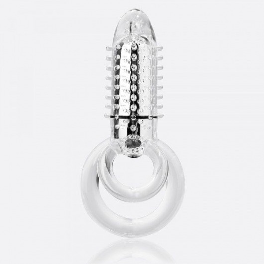 Прозрачное эрекционное кольцо с вибрацией DOUBLE O 8 CLEAR - Screaming O - в Ростове-на-Дону купить с доставкой