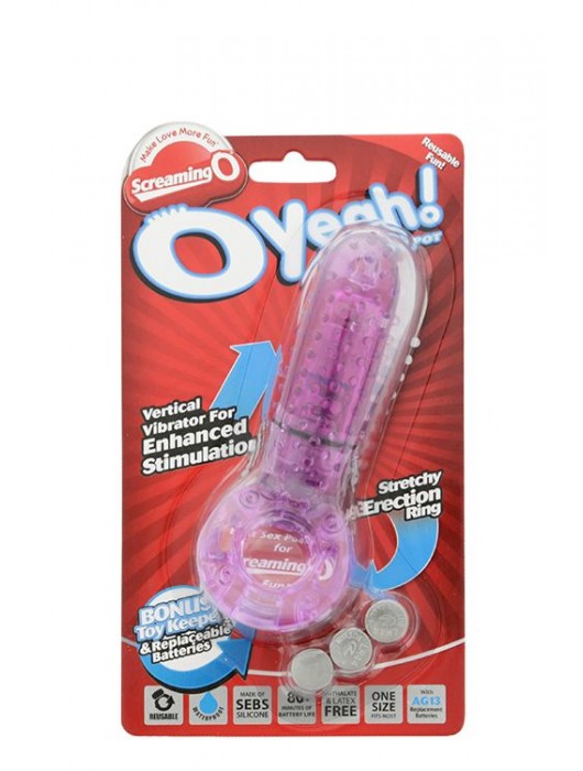 Фиолетовое эрекционное кольцо с вибрацией и пальчиком OYEAH PURPLE - Screaming O - в Ростове-на-Дону купить с доставкой