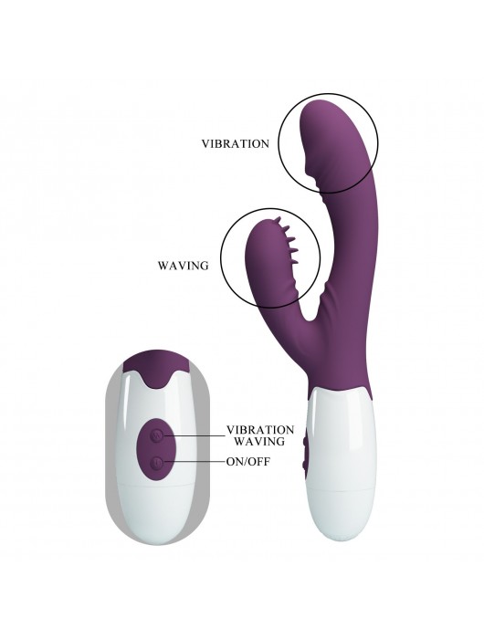 Фиолетовый вибратор-кролик Andre - 20 см. - Baile