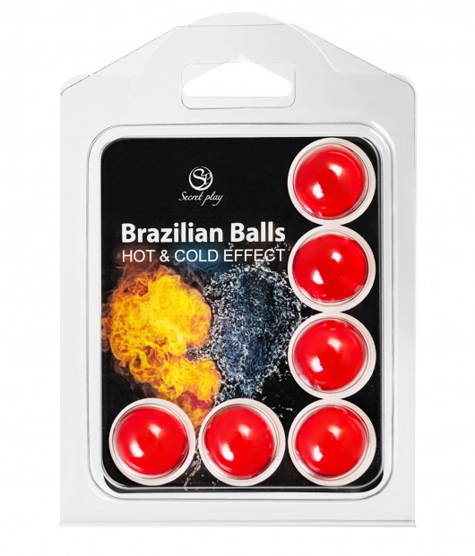 Набор из 6 шариков с массажным маслом Brazilian Balls с охлаждающим и разогревающим эффектом - Secret Play - купить с доставкой в Ростове-на-Дону