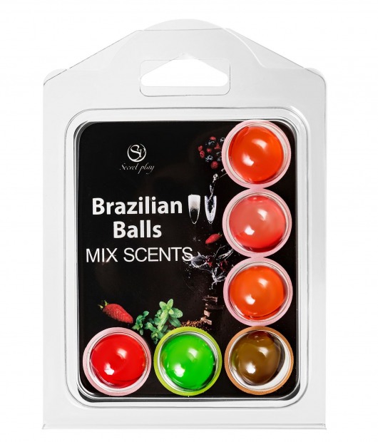 Набор из 6 шариков с ароматизированными массажными маслами Brazilian Balls - Secret Play - купить с доставкой в Ростове-на-Дону