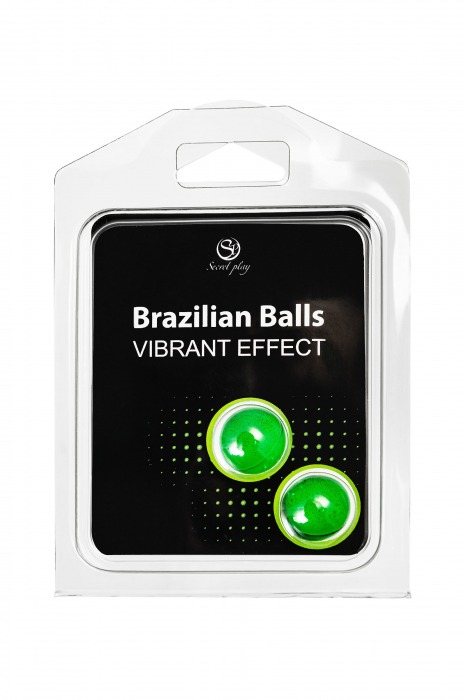 Набор из 2 шариков с массажным маслом Brazilian Balls с эффектом вибрации - Secret Play - купить с доставкой в Ростове-на-Дону