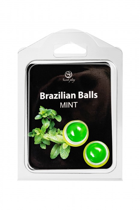 Набор из 2 шариков с массажным маслом Brazilian Balls с ароматом мяты - Secret Play - купить с доставкой в Ростове-на-Дону