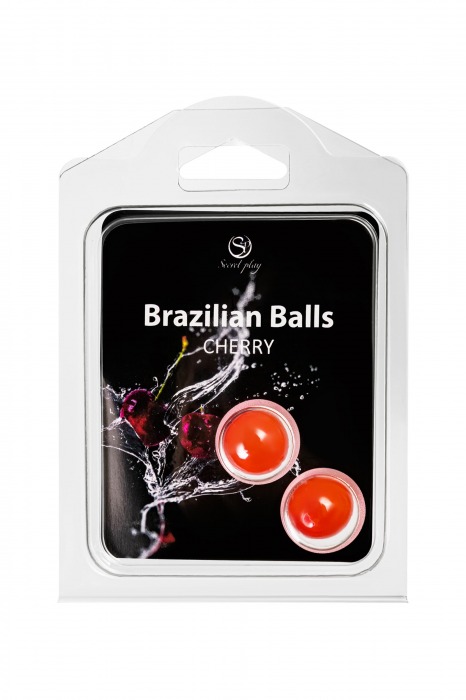 Набор из 2 шариков с массажным маслом Brazilian Balls с ароматом вишни - Secret Play - купить с доставкой в Ростове-на-Дону