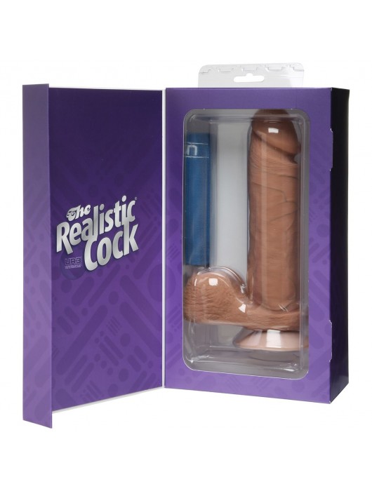 Коричневый фаллоимитатор-реалистик на присоске - 22,4 см. - Doc Johnson