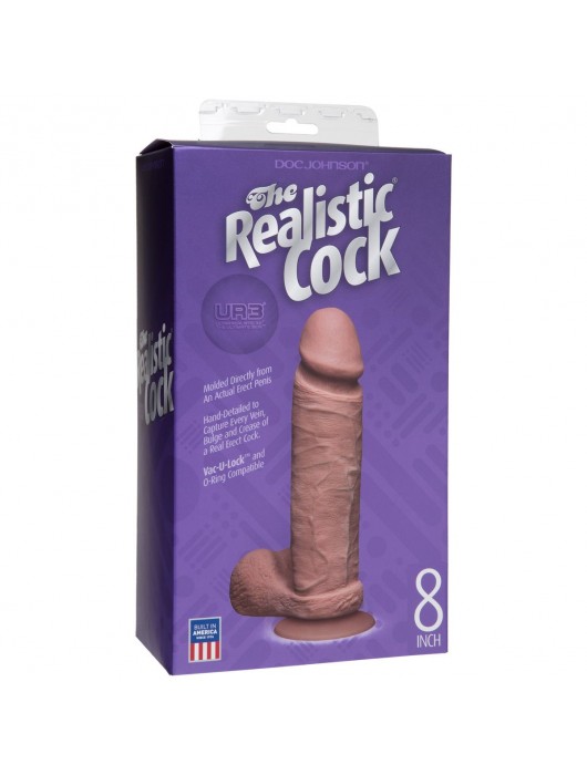 Коричневый фаллоимитатор-реалистик на присоске - 22,4 см. - Doc Johnson