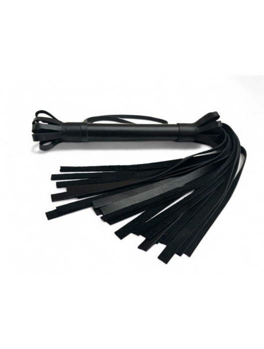 Черная кожаная плеть King Arsenal - 44 см. - БДСМ Арсенал - купить с доставкой в Ростове-на-Дону