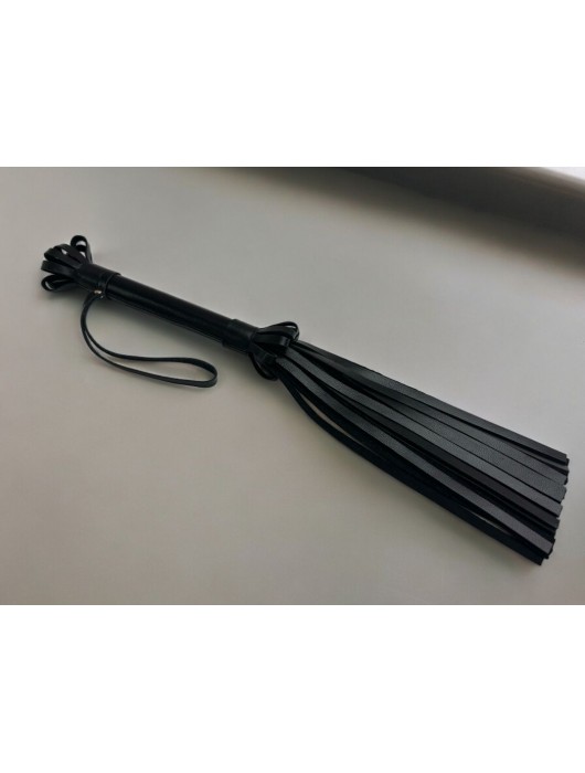 Черная кожаная плеть King Arsenal - 44 см. - БДСМ Арсенал - купить с доставкой в Ростове-на-Дону