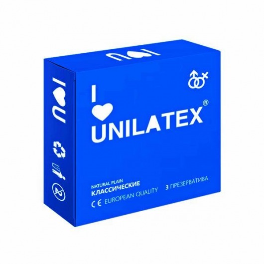 Классические презервативы Unilatex Natural Plain - 3 шт. - Unilatex - купить с доставкой в Ростове-на-Дону