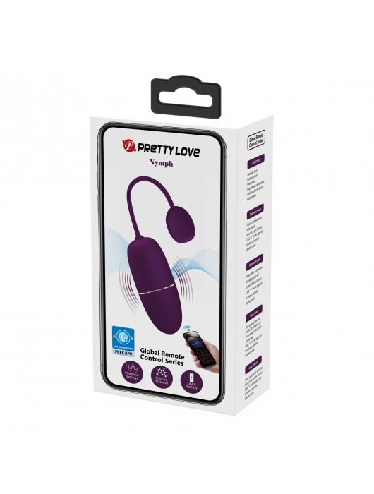 Фиолетовое виброяйцо Nymph с управлением через приложение - Baile