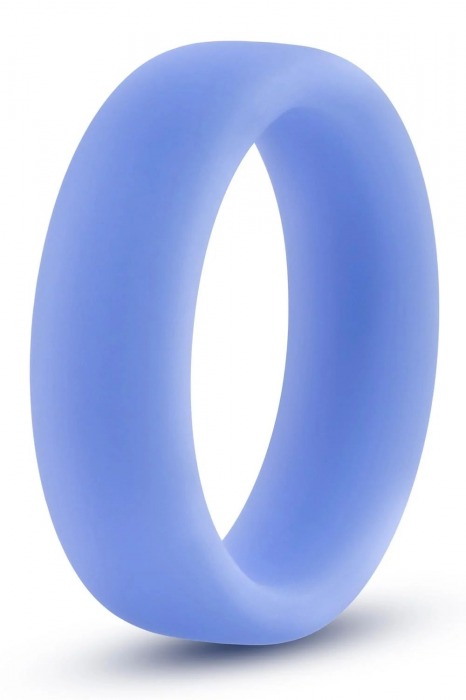 Голубое люминесцентное кольцо Silicone Glo Cock Ring - Blush Novelties - в Ростове-на-Дону купить с доставкой