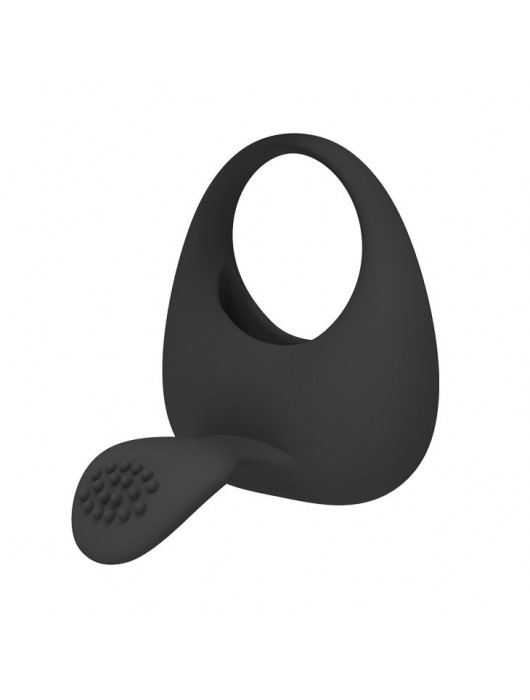 Чёрное эрекционное кольцо с вибрацией и клиторальным язычком - Baile - в Ростове-на-Дону купить с доставкой