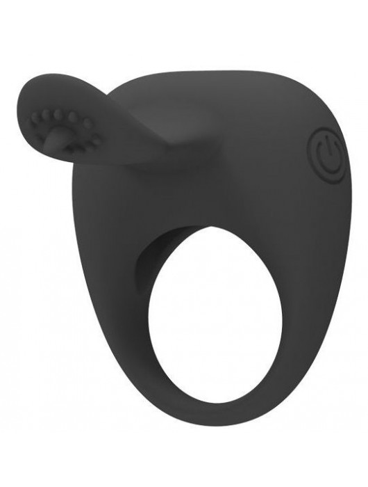Чёрное эрекционное кольцо с вибрацией и клиторальным язычком - Baile - в Ростове-на-Дону купить с доставкой