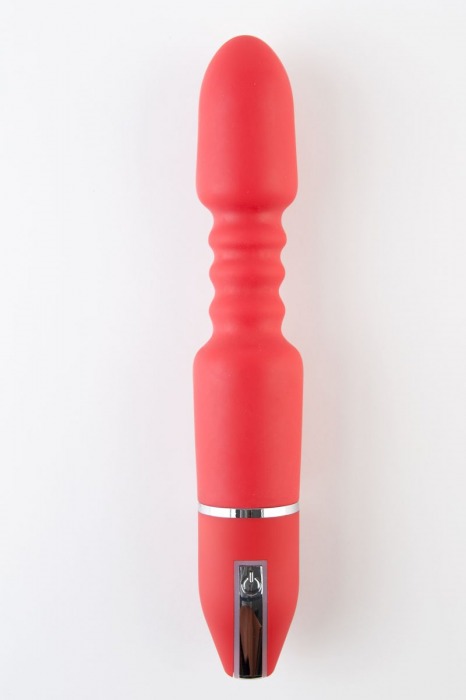 Красный анальный вибромассажёр с широкой головкой - 27 см. - ToyFa