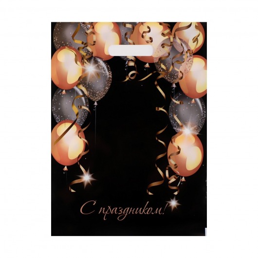 Пакет с вырубной ручкой и принтом в виде шариков (30х40 см) - Сима-Ленд - купить с доставкой в Ростове-на-Дону