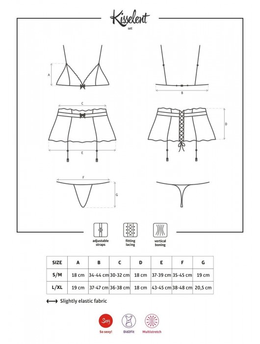 Элегантный комплект с кружевом Kisselent set - Obsessive купить с доставкой