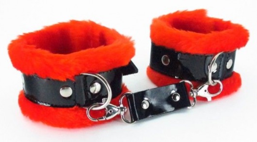 Красные наручники с мехом BDSM Light - БДСМ Арсенал - купить с доставкой в Ростове-на-Дону