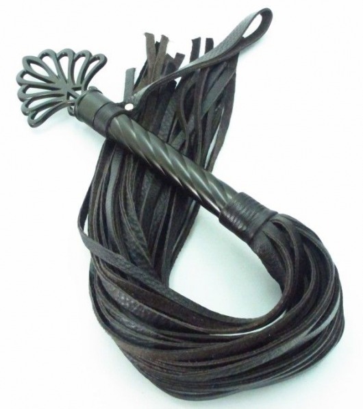 Длинная плеть с рукоятью цвета шоколада - 66 см. - БДСМ Арсенал - купить с доставкой в Ростове-на-Дону