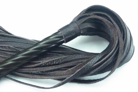 Длинная плеть с рукоятью цвета шоколада - 66 см. - БДСМ Арсенал - купить с доставкой в Ростове-на-Дону