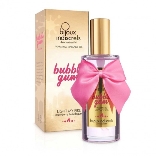 Разогревающее массажное масло Light My Fire Bubble Gum с ароматом бабл-гам - 100 мл. - Bijoux Indiscrets - купить с доставкой в Ростове-на-Дону
