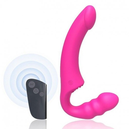 Розовый безремневой страпон Straples Strap-On Dildo - Erokay - купить с доставкой в Ростове-на-Дону