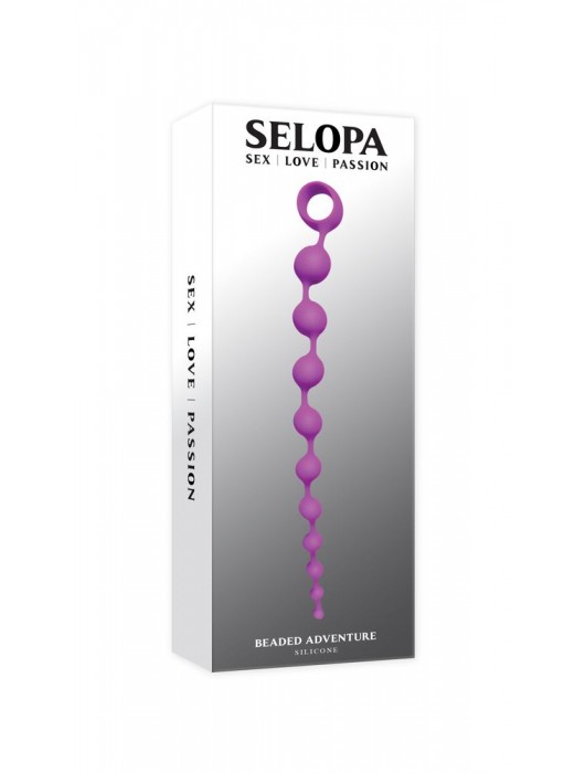 Лиловая анальная цепочка Beaded Adventure - 35,5 см. - Selopa
